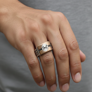Hand Made Black Horse 925 Sterling Silver Men's Ring